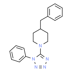 ChemSpider 2D Image | 4-Benzyl-1-(1-phenyl-1H-tetrazol-5-yl)piperidine | C19H21N5