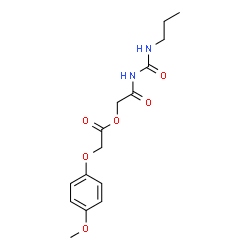 ChemSpider 2D Image | 2-Oxo-2-[(propylcarbamoyl)amino]ethyl (4-methoxyphenoxy)acetate | C15H20N2O6