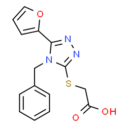 ChemSpider 2D Image | ([4-Benzyl-5-(2-furyl)-4H-1,2,4-triazol-3-yl]thio)acetic acid | C15H13N3O3S