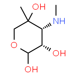 ChemSpider 2D Image | (4xi)-3-Deoxy-4-C-methyl-3-(methylamino)-L-erythro-pentopyranose | C7H15NO4
