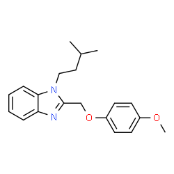 ChemSpider 2D Image | 2-[(4-Methoxyphenoxy)methyl]-1-(3-methylbutyl)-1H-benzimidazole | C20H24N2O2