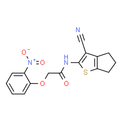 ChemSpider 2D Image | N-{3-cyano-4H,5H,6H-cyclopenta[b]thiophen-2-yl}-2-(2-nitrophenoxy)acetamide | C16H13N3O4S