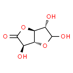 ChemSpider 2D Image | (3R,3aR,6S,6aS)-3,5,6-Trihydroxytetrahydrofuro[3,2-b]furan-2(3H)-one (non-preferred name) | C6H8O6