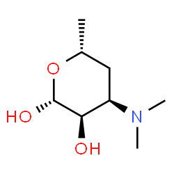 ChemSpider 2D Image | 3,4,6-Trideoxy-3-(dimethylamino)-beta-D-ribo-hexopyranose | C8H17NO3
