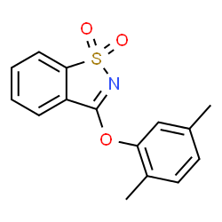 ChemSpider 2D Image | 3-(2,5-Dimethylphenoxy)-1,2-benzothiazole 1,1-dioxide | C15H13NO3S