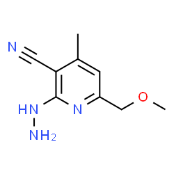 ChemSpider 2D Image | 2-Hydrazino-6-(methoxymethyl)-4-methylnicotinonitrile | C9H12N4O