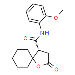 ChemSpider 2D Image | (4R)-N-(2-Methoxyphenyl)-2-oxo-1-oxaspiro[4.5]decane-4-carboxamide | C17H21NO4