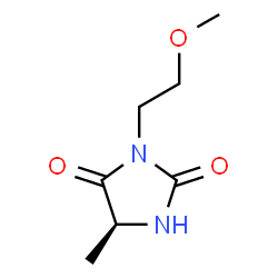 ChemSpider 2D Image | (5S)-3-(2-Methoxyethyl)-5-methyl-2,4-imidazolidinedione | C7H12N2O3