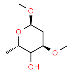 ChemSpider 2D Image | Methyl (4xi)-2,6-dideoxy-3-O-methyl-alpha-L-erythro-hexopyranoside | C8H16O4
