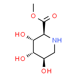 ChemSpider 2D Image | Methyl (2S,3R,4S,5R)-3,4,5-trihydroxy-2-piperidinecarboxylate | C7H13NO5