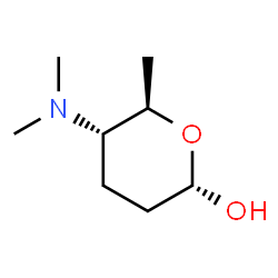 ChemSpider 2D Image | (2S,5S,6R)-5-(Dimethylamino)-6-methyltetrahydro-2H-pyran-2-ol | C8H17NO2