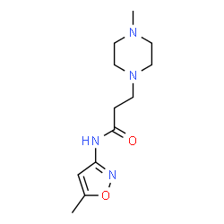 ChemSpider 2D Image | N-(5-Methyl-1,2-oxazol-3-yl)-3-(4-methyl-1-piperazinyl)propanamide | C12H20N4O2