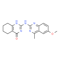 ChemSpider 2D Image | 2-[(6-Methoxy-4-methyl-2-quinazolinyl)amino]-5,6,7,8-tetrahydro-4(1H)-quinazolinone | C18H19N5O2