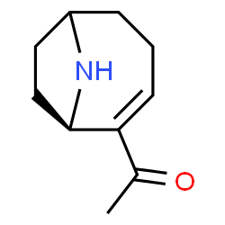 ChemSpider 2D Image | 1-[(1R)-9-Azabicyclo[4.2.1]non-2-en-2-yl]ethanone | C10H15NO