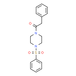 ChemSpider 2D Image | 2-Phenyl-1-[4-(phenylsulfonyl)-1-piperazinyl]ethanone | C18H20N2O3S
