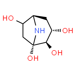 ChemSpider 2D Image | (1S,2R,3S,5R)-8-Azabicyclo[3.2.1]octane-1,2,3,6-tetrol | C7H13NO4
