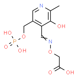 ChemSpider 2D Image | {[(E)-({3-Hydroxy-2-methyl-5-[(phosphonooxy)methyl]-4-pyridinyl}methylene)amino]oxy}acetic acid | C10H13N2O8P