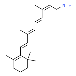 ChemSpider 2D Image | (2Z,4E,6E,8E)-3,7-Dimethyl-9-(2,6,6-trimethyl-1-cyclohexen-1-yl)-2,4,6,8-nonatetraen-1-amine | C20H31N