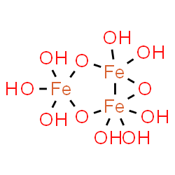 ChemSpider 2D Image | 1,1,1,3,3,3,5,5-octahydroxy-2,4,6-trioxa-1$l^{6},3$l^{5},5$l^{5}-triferrabicyclo[3.1.0]hexane | H8Fe3O11