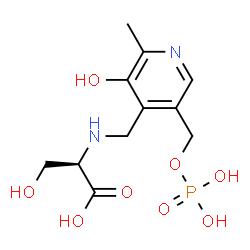 ChemSpider 2D Image | N-({3-Hydroxy-2-methyl-5-[(phosphonooxy)methyl]-4-pyridinyl}methyl)-D-serine | C11H17N2O8P
