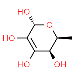 ChemSpider 2D Image | 6-Deoxy-alpha-L-threo-hex-2-enopyranose | C6H10O5