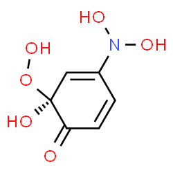 ChemSpider 2D Image | (6S)-4-(Dihydroxyamino)-6-hydroperoxy-6-hydroxy-2,4-cyclohexadien-1-one | C6H7NO6