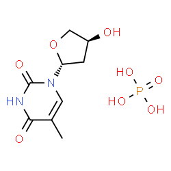 ChemSpider 2D Image | 1-[(2R,4S)-4-Hydroxytetrahydro-2-furanyl]-5-methyl-2,4(1H,3H)-pyrimidinedione phosphate (1:1) | C9H15N2O8P
