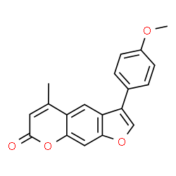 ChemSpider 2D Image | 3-(4-Methoxyphenyl)-5-methyl-7H-furo[3,2-g]chromen-7-one | C19H14O4