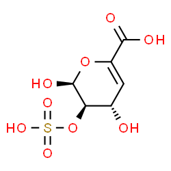 ChemSpider 2D Image | 4-Deoxy-2-O-sulfo-beta-L-threo-hex-4-enopyranuronic acid | C6H8O9S