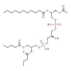 ChemSpider 2D Image | (5R,17R)-17-(Butyryloxy)-8,11,14-trihydroxy-8,14-dioxido-2,20-dioxo-3,7,9,13,15,19-hexaoxa-8lambda~5~,14lambda~5~-diphosphatetracosan-5-yl undecanoate | C31H58O17P2