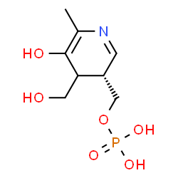 ChemSpider 2D Image | [(3R)-5-Hydroxy-4-(hydroxymethyl)-6-methyl-3,4-dihydro-3-pyridinyl]methyl dihydrogen phosphate | C8H14NO6P