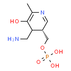 ChemSpider 2D Image | [(3R)-4-(Aminomethyl)-5-hydroxy-6-methyl-3,4-dihydro-3-pyridinyl]methyl dihydrogen phosphate | C8H15N2O5P