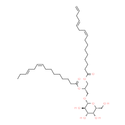 ChemSpider 2D Image | (2S)-3-(beta-D-Galactopyranosyloxy)-2-[(9Z,12E)-9,12-pentadecadienoyloxy]propyl (9Z,12E)-9,12,15-hexadecatrienoate | C40H66O10
