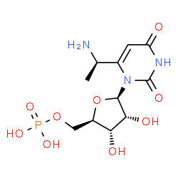 ChemSpider 2D Image | 6-[(1R)-1-Aminoethyl]uridine 5'-(dihydrogen phosphate) | C11H18N3O9P