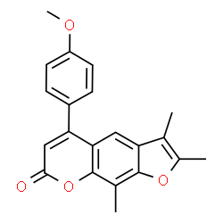 ChemSpider 2D Image | 5-(4-Methoxyphenyl)-2,3,9-trimethyl-7H-furo[3,2-g]chromen-7-one | C21H18O4