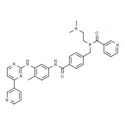 ChemSpider 2D Image | N-[2-(Dimethylamino)ethyl]-N-{4-[(4-methyl-3-{[4-(3-pyridinyl)-2-pyrimidinyl]amino}phenyl)carbamoyl]benzyl}nicotinamide | C34H34N8O2