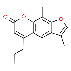 ChemSpider 2D Image | 3,9-Dimethyl-5-propyl-7H-furo[3,2-g]chromen-7-one | C16H16O3