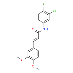 ChemSpider 2D Image | (2E)-N-(3-Chloro-4-fluorophenyl)-3-(3,4-dimethoxyphenyl)acrylamide | C17H15ClFNO3