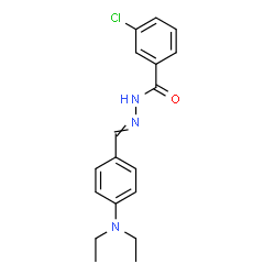 ChemSpider 2D Image | 3-Chloro-N'-[4-(diethylamino)benzylidene]benzohydrazide | C18H20ClN3O