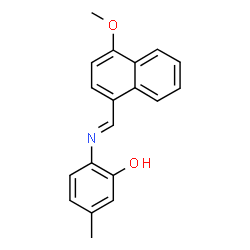ChemSpider 2D Image | 2-{(E)-[(4-Methoxy-1-naphthyl)methylene]amino}-5-methylphenol | C19H17NO2