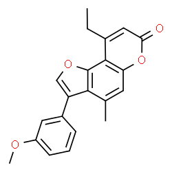ChemSpider 2D Image | 9-Ethyl-3-(3-methoxyphenyl)-4-methyl-7H-furo[2,3-f]chromen-7-one | C21H18O4