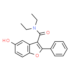 ChemSpider 2D Image | N,N-Diethyl-5-hydroxy-2-phenyl-1-benzofuran-3-carboxamide | C19H19NO3