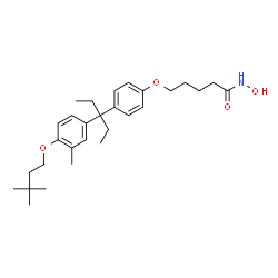 ChemSpider 2D Image | 5-(4-{3-[4-(3,3-Dimethylbutoxy)-3-methylphenyl]-3-pentanyl}phenoxy)-N-hydroxypentanamide | C29H43NO4