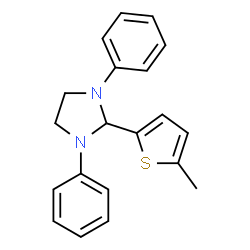 ChemSpider 2D Image | 2-(5-Methyl-2-thienyl)-1,3-diphenylimidazolidine | C20H20N2S