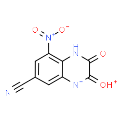 ChemSpider 2D Image | 6-Cyano-8-nitro-2-oxo-3-oxonio-2,3-dihydro-1H-quinoxalin-4-ide | C9H4N4O4