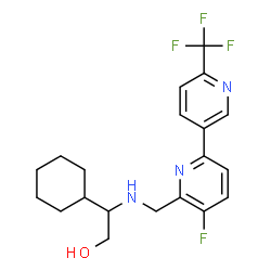 ChemSpider 2D Image | 2-Cyclohexyl-2-({[5-fluoro-6'-(trifluoromethyl)-2,3'-bipyridin-6-yl]methyl}amino)ethanol | C20H23F4N3O
