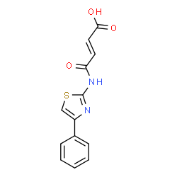 ChemSpider 2D Image | (2E)-4-Oxo-4-[(4-phenyl-1,3-thiazol-2-yl)amino]-2-butenoic acid | C13H10N2O3S