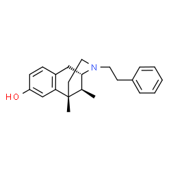 ChemSpider 2D Image | (1R,9S,13S)-1,13-Dimethyl-10-(2-phenylethyl)-10-azatricyclo[7.3.1.0~2,7~]trideca-2,4,6-trien-4-ol | C22H27NO