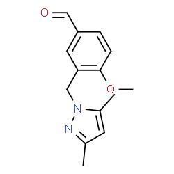 ChemSpider 2D Image | 3-(3,5-Dimethyl-pyrazol-1-ylmethyl)-4-methoxy-benzaldehyde | C14H16N2O2