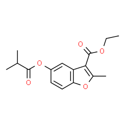 ChemSpider 2D Image | Ethyl 5-(isobutyryloxy)-2-methyl-1-benzofuran-3-carboxylate | C16H18O5